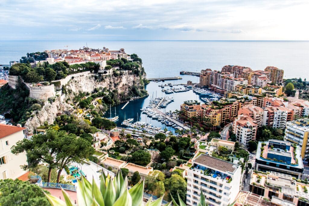 Panoramic view of The Rock and Fontvieille in Monaco Luxury Real Estate