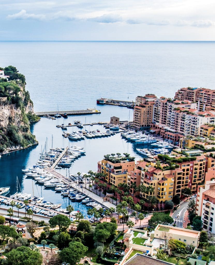 Panoramic view of The Rock and Fontvieille in Monaco Luxury Real Estate
