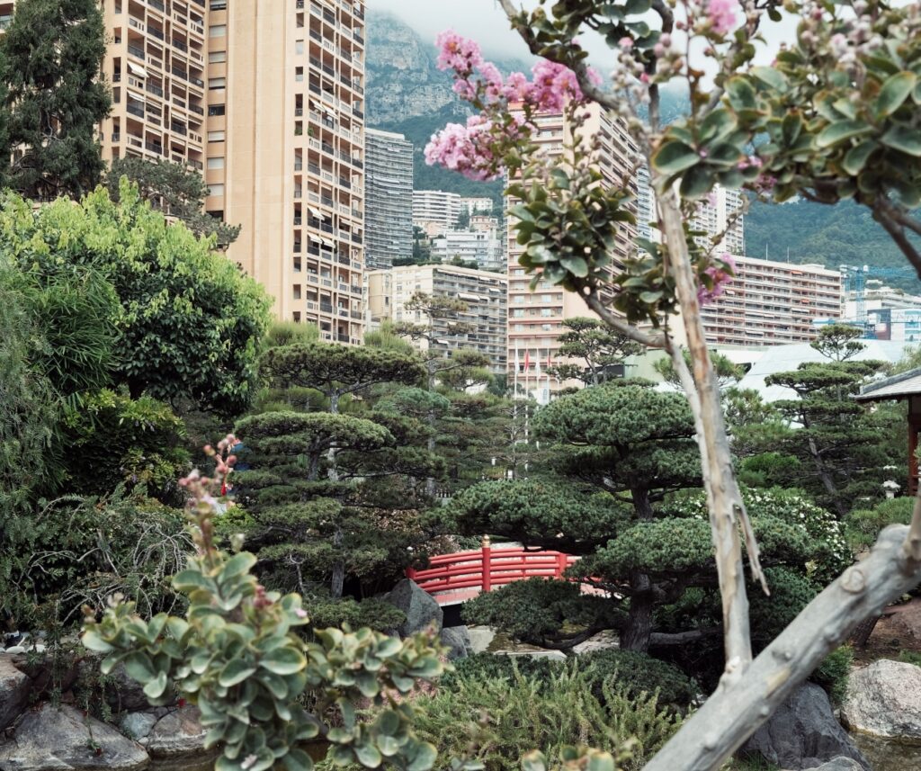 Japanese Garden in front of Monaco Real Estate 