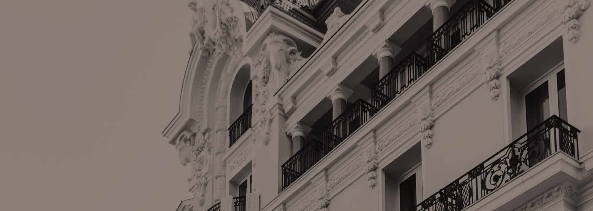 Upper Black and white picture of Hotel de Paris Monte Carlo